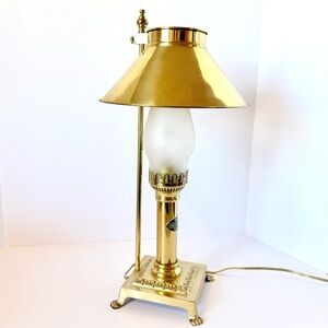 Vintage Brass Orient Express Table Lamp Paris–Istanbul Adjustable Shade